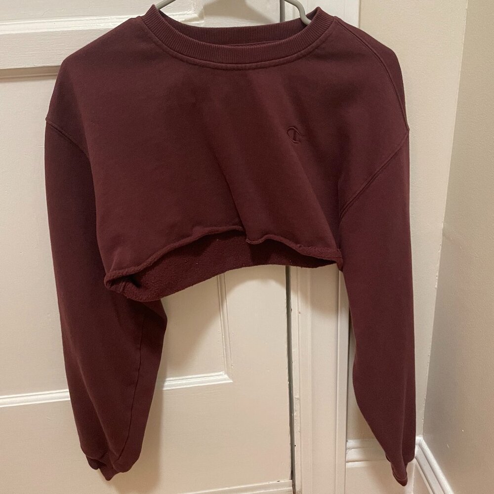 Champion cropped sweater burgundy